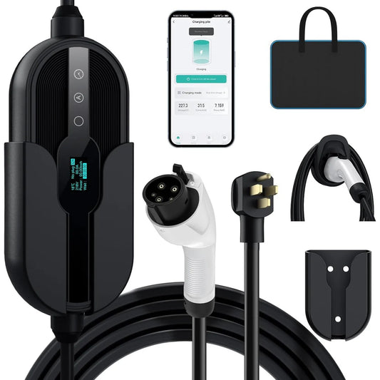 VIVILEO Portable EV Charger | Supports Tesla & All EVs | 16/32A 110V/220V | Level 1 & 2 | J1772 & NACS